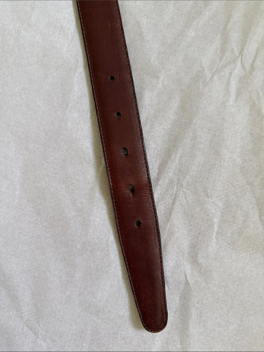 Brighton Brown Embossed Leather Belt Brass Buckle made in USA Size 34